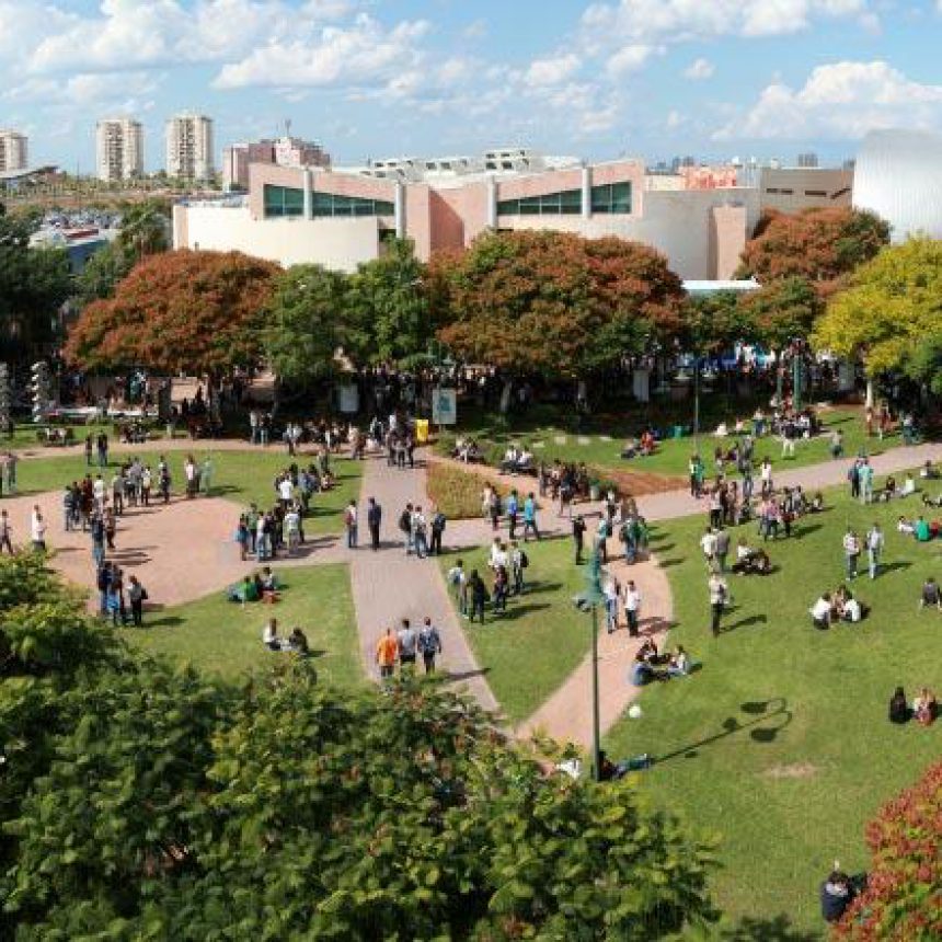 overhead view of campus